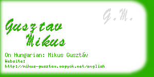 gusztav mikus business card